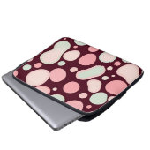 Burgundy Pink Mint Organic Blob Pattern Abstract Laptopschutzhülle (Vorne Knopf)