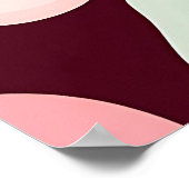 Burgundy Pink Mint Organic Blob Pattern Abstract Poster (Ecke)