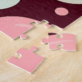 Burgundy Pink Mint Organic Blob Pattern Abstract Puzzle (Seite)
