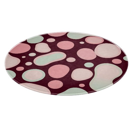 Burgundy Pink Mint Organic Blob Pattern Abstract Schneidebrett (Ecke)
