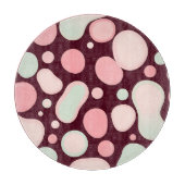Burgundy Pink Mint Organic Blob Pattern Abstract Schneidebrett (Vorderseite)