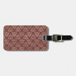 BURGUNDY PINK MIT ROWS OF GOLDEN CELTIC WNOKS GEPÄCKANHÄNGER