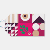 Burgundy Pink Modern Geometric Christmas Geschenkanhänger (Rückseite Horizontal)