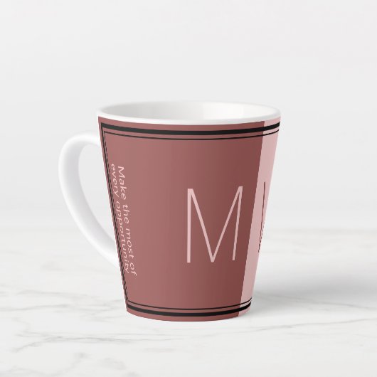Burgundy Pink | Modern | MOTIVIEREND | MONOGRAMM Milchtasse (Linke Ecke)