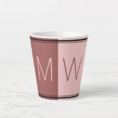 Burgundy Pink | Modern | MOTIVIEREND | MONOGRAMM Milchtasse (Vorderseite)