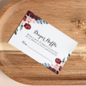 Burgundy Pink Navy Floral Diaper Raffel Ticket Begleitkarte
