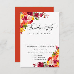 Burgundy Pink Oran Wedding RSVP Card, Optionen zum