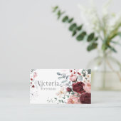 Burgundy Pink Peonies Visitenkarte (Stehend Vorderseite)