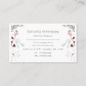 Burgundy Pink Peonies Visitenkarte (Rückseite)