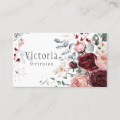 Burgundy Pink Peonies Visitenkarte (Vorderseite)