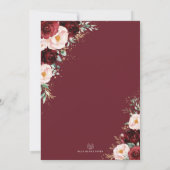 Burgundy Pink Quinceñera Prinzessin Mis Quince Ano Einladung (Rückseite)