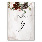 Burgundy Pink Rose Aquarell Floral Nr. 9 Hochzeit Tischnummer (Rückseite)