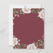 Burgundy Pink Rose Bloral Wedding Save the Date (Rückseite)