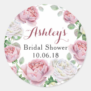Burgundy Pink Rose Brautparty Vielen Dank Runder Aufkleber