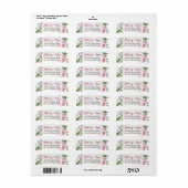 Burgundy Pink Rose Floral Wedding Address Labels (Vorne)