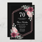 Burgundy Pink Rose Grüne Weinroute Mendrisiotto Einladung (Vorne/Hinten)