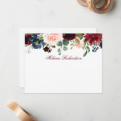 Burgundy Pink Wasserfarbe Personalisiert Mitteilungskarte (Vorderseite/Rückseite Beispiel)