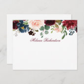 Burgundy Pink Wasserfarbe Personalisiert Mitteilungskarte (Vorne/Hinten)