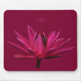 Burgundy Pink Water Lilie Maus Pad Monogramm Mousepad