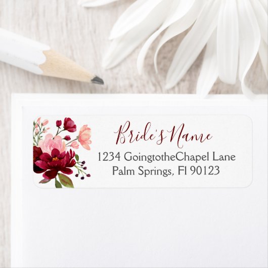 Burgundy Pink Watercolor Brautparty (Insitu)