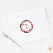 Burgundy Pink Watercolor Floral Wedding Runder Aufkleber (Umschlag)