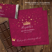 Burgundy Plum Gold DIY Candy Bar Wrapper Template Poster