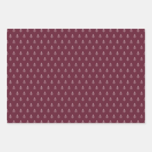 Burgundy Plum | Koordination des Urlaubsmusters Geschenkpapier Set (Vorderseite)