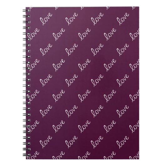 Burgundy Plum "Liebe" Notizblock (Vorderseite)
