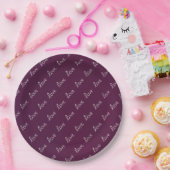 Burgundy Plum "Liebe" Pappteller (Party)