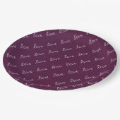 Burgundy Plum "Liebe" Pappteller (Schrägansicht)