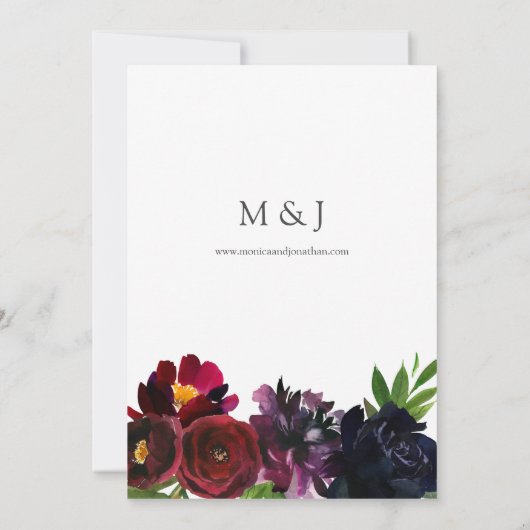 Burgundy Plum Navy Einladung (Rückseite)