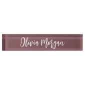 Burgundy Plum Sketched Curry Script Name Namensplakette (Vorderseite)
