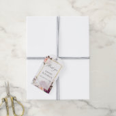 Burgundy Plum und Blush Floral Geometric Wedding Geschenkanhänger (Mit Garn)