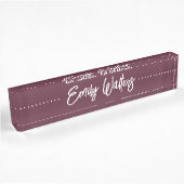 Burgundy Plum Wine Sketched Curry Script Namensplakette