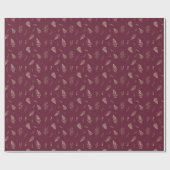 Burgundy Plum | Winter Laurel Pattern Geschenkpapier (Flach)