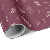 Burgundy Plum | Winter Laurel Pattern Geschenkpapier (Rolleneckpunkt)
