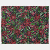 Burgundy Poinsettia Blume Wasserfarbe Fleecedecke (Vorderseite (Horizontal))