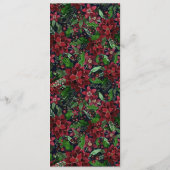 Burgundy Poinsettia Blume Wasserfarbe Menükarte (Rückseite)