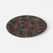 Burgundy Poinsettia Blume Wasserfarbe Pappteller (Schrägansicht)