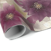 Burgundy Poinsettia Christmas Pattern (1) Geschenkpapier (Rolleneckpunkt)