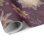 Burgundy Poinsettia Christmas Pattern (2) Geschenkpapier (Rolleneckpunkt)