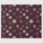 Burgundy Poinsettia Christmas Pattern (4) Geschenkpapier (Flach)