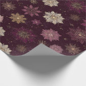 Burgundy Poinsettia Christmas Pattern (4) Geschenkpapier (Ecke)