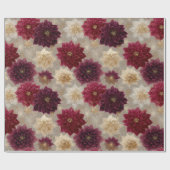 Burgundy Poinsettia Christmas Pattern (7) Geschenkpapier (Flach)