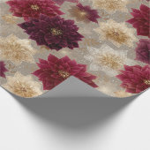 Burgundy Poinsettia Christmas Pattern (7) Geschenkpapier (Ecke)