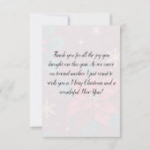 Burgundy Poinsettia & Gold Snowflake  Dankeskarte (Rückseite)