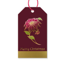 Burgundy Poinsettia Weihnachtsgeschenke Tags