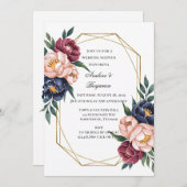 Burgundy-Polterabend Einladung (Vorne/Hinten)