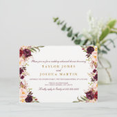 Burgundy Probe Dinner einladen Einladung (Stehend Vorderseite)