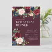 Burgundy Probe Dinner Einladung (Stehend Vorderseite)